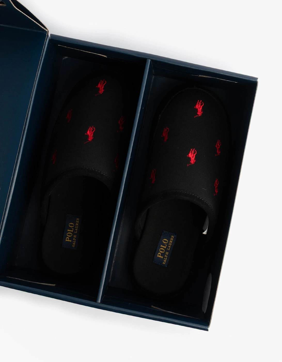 READE Suede-Trim Polo Pony Scuff Mule Slipper