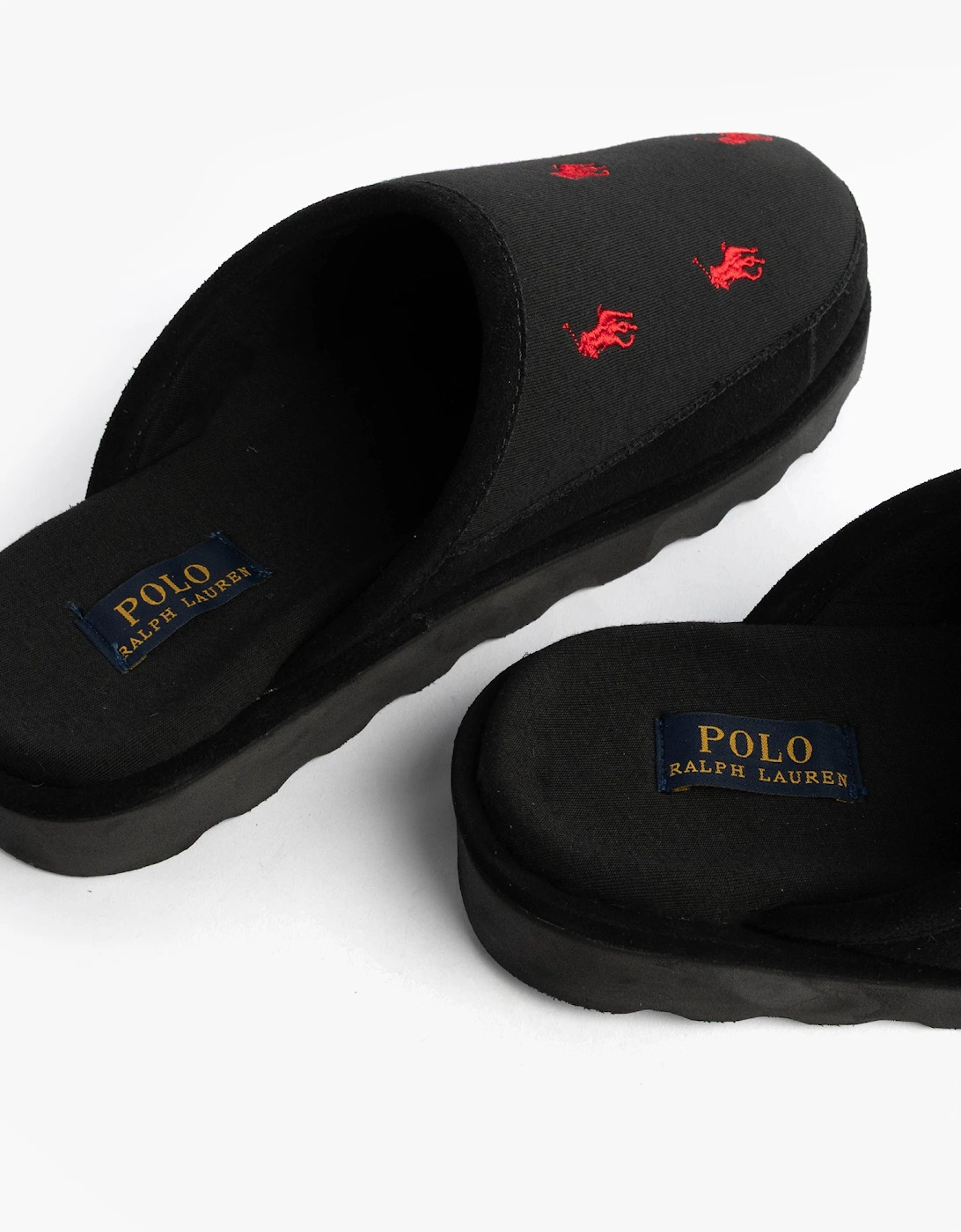 READE Suede-Trim Polo Pony Scuff Mule Slipper