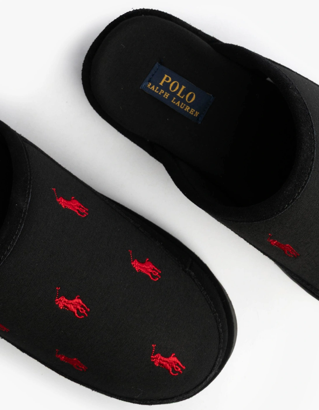 READE Suede-Trim Polo Pony Scuff Mule Slipper