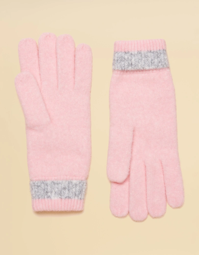 POPLEY STRIPE Womens Gloves Pink/Grey