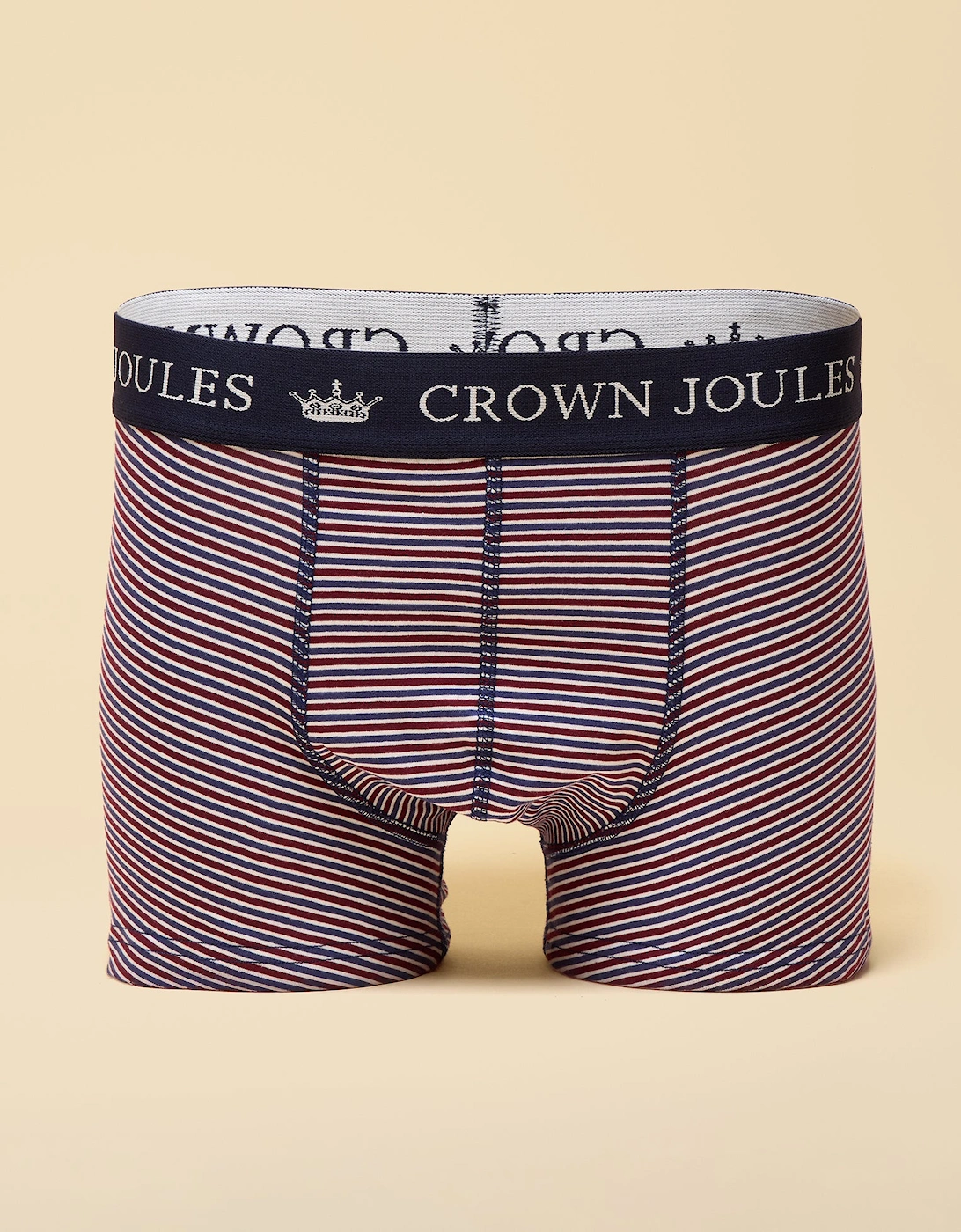 CROWN Mens Boxer Shorts Burgundy Red