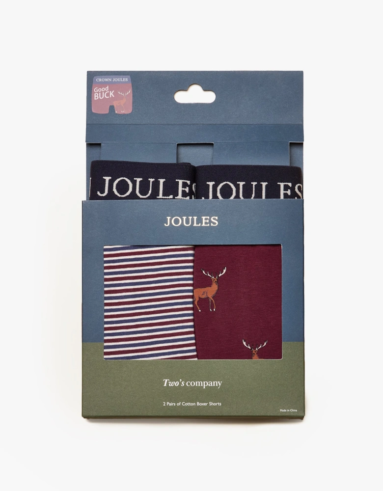 CROWN Mens Boxer Shorts Burgundy Red