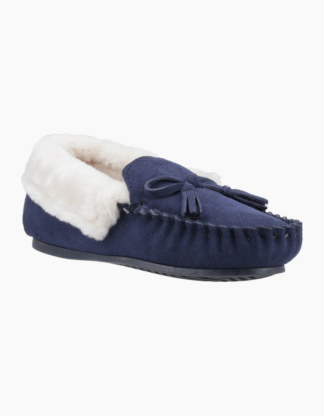 Hush Puppies Women's Navy Agnes Fur Slipper In Size 5 - Image 5