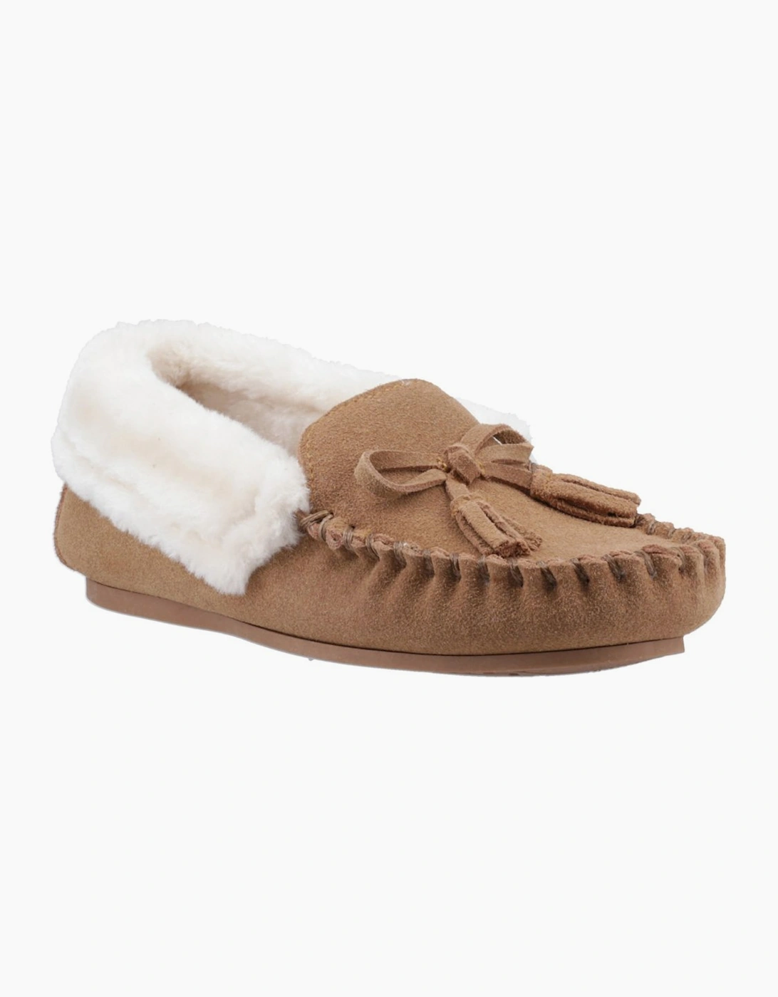 Hush Puppies Agnes Women's Fur Slippers in Brown Size 6 with Suede Upper and Memory Foam Insole - Image 6