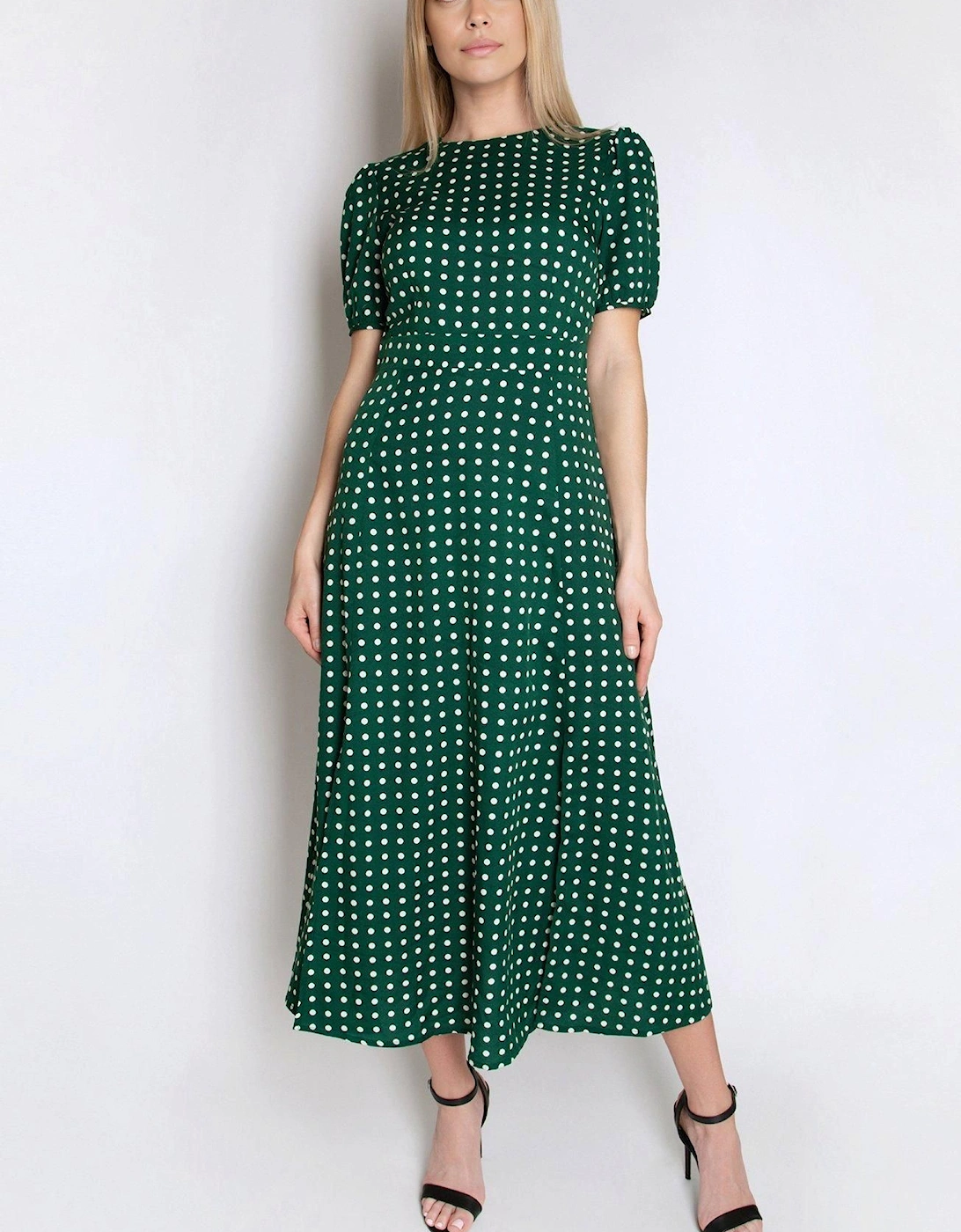Short Sleeve Maxi Dress in Polka Dots, 2 of 1