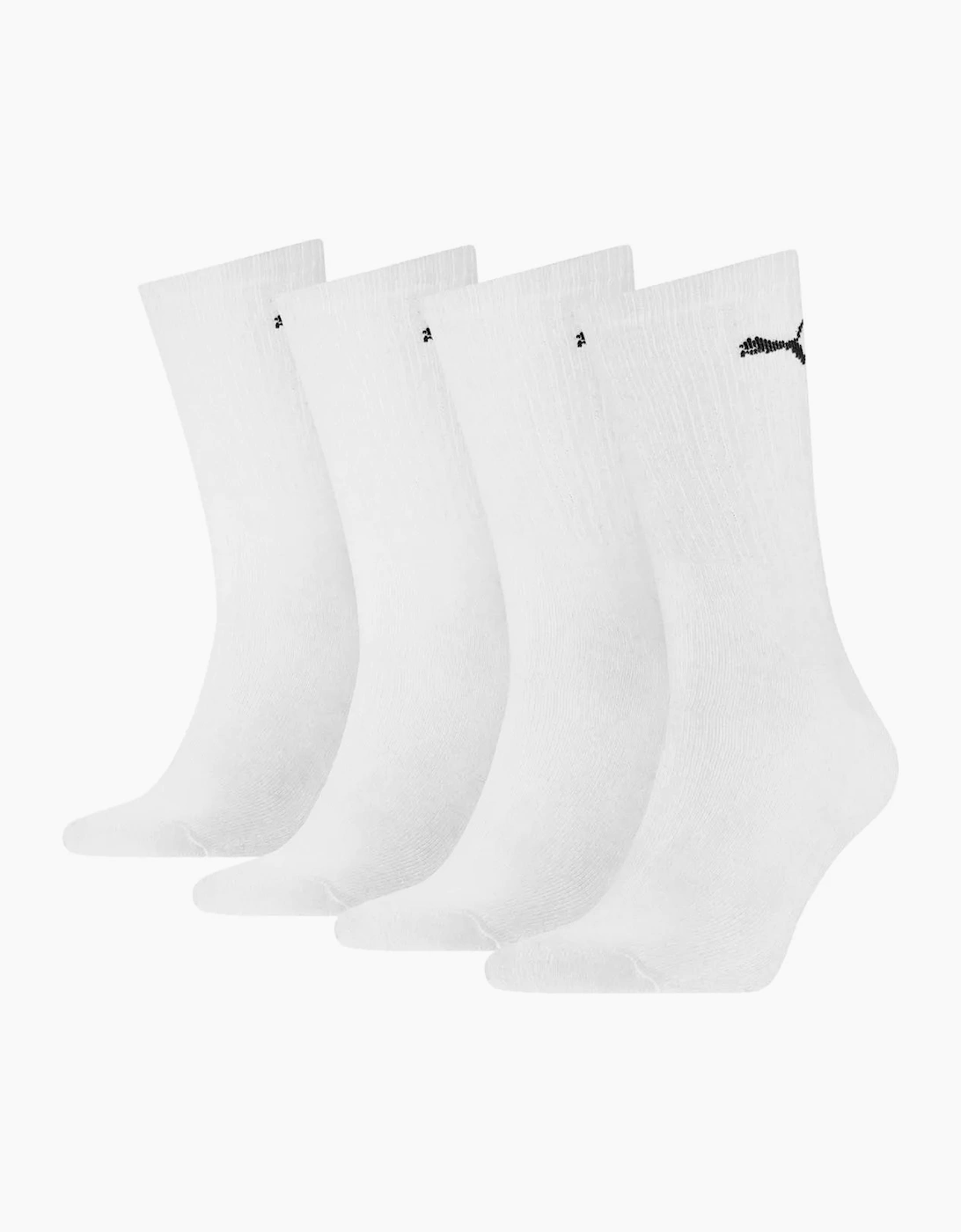 Puma Men's 4-Pack Promo Sports Socks, White - White/White - Size: 9/9.5/10/10.5/11/11.5/12