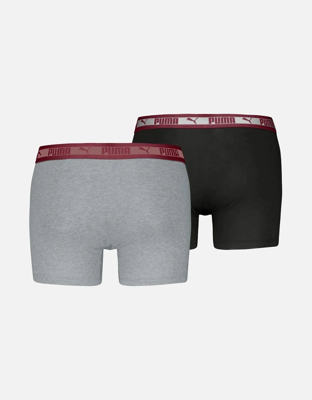 2-Pack Chromatic Waistband Boxer Briefs, Grey/Black/burgundy
