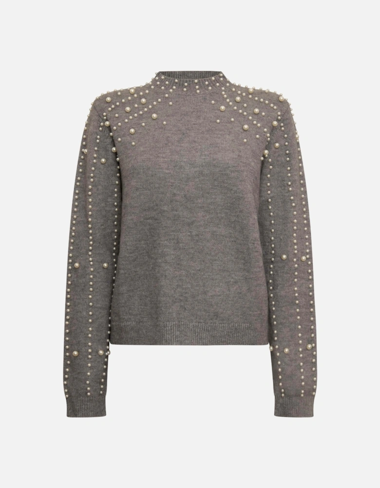 Grey Pearl Sleeve Jumper