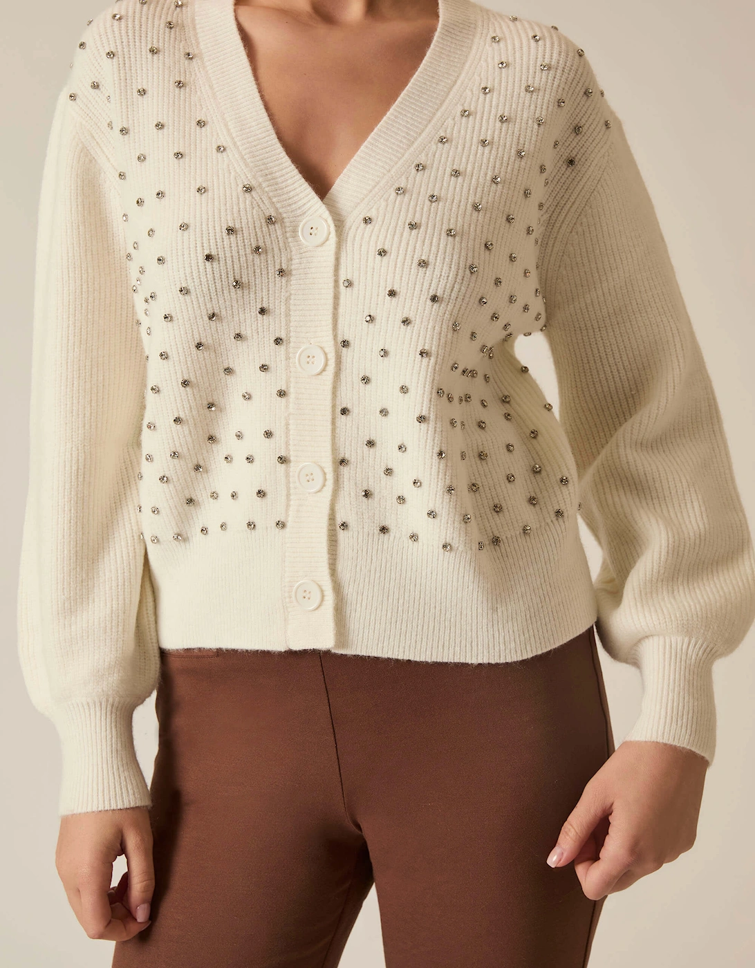 Cream Stud Cardi