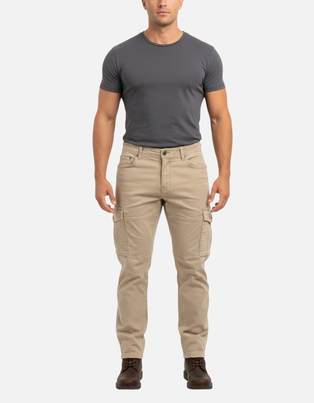 Mens Cargo Trousers Regular Fit Casual, 4 of 3