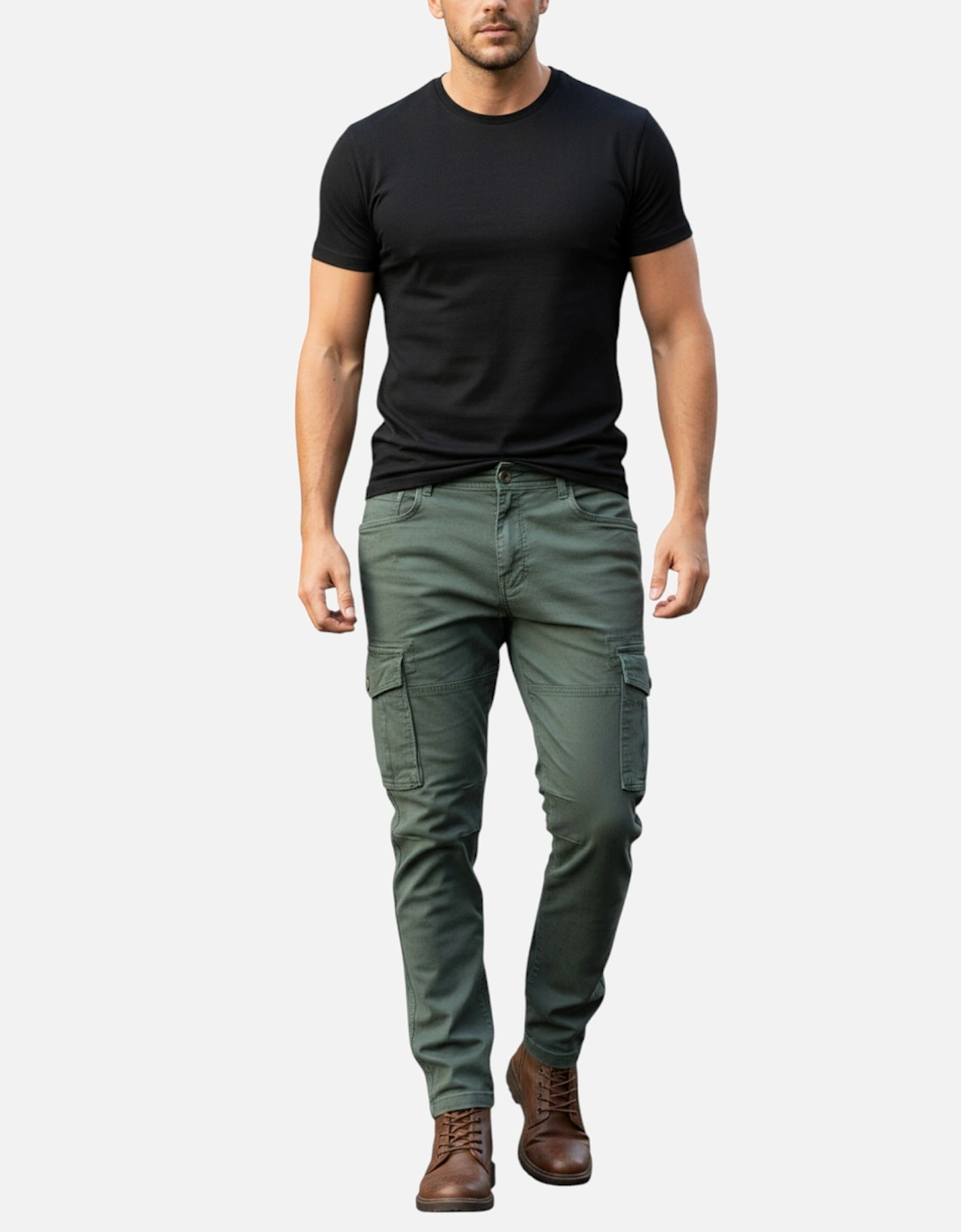 Mens Cargo Trousers Regular Fit Casual, 4 of 3