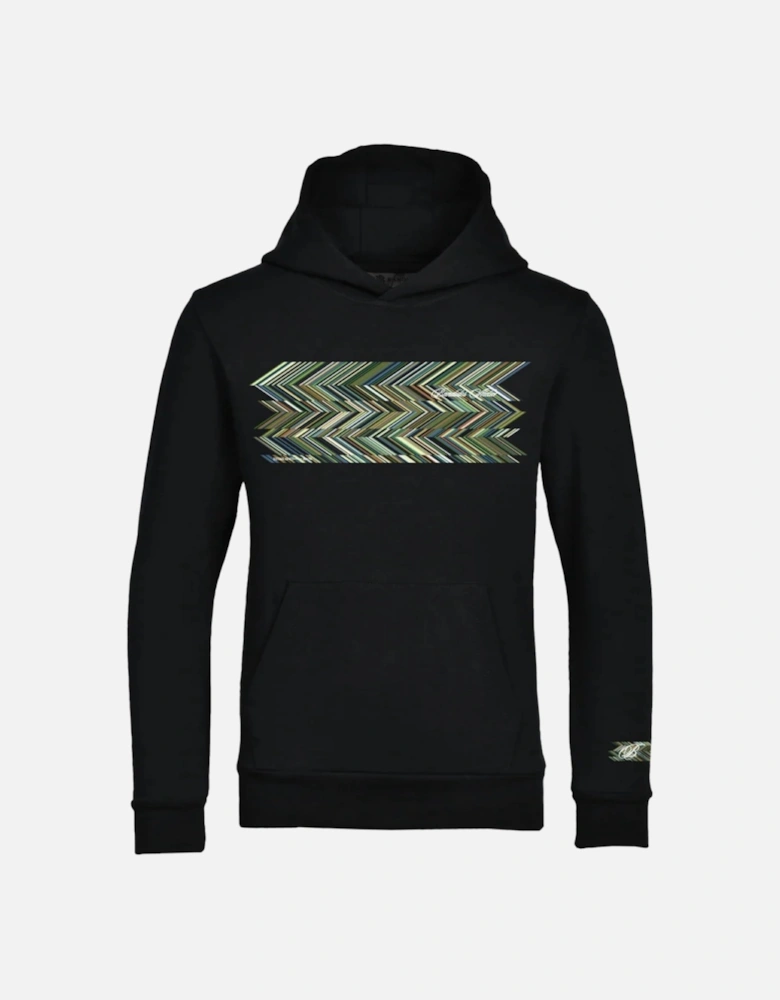 Boys Black Zig Hoodie Tracksuit