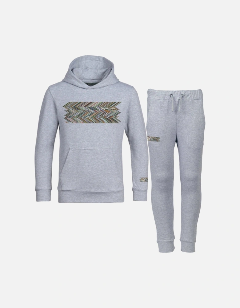 Boys Grey Zig Hoodie Tracksuit