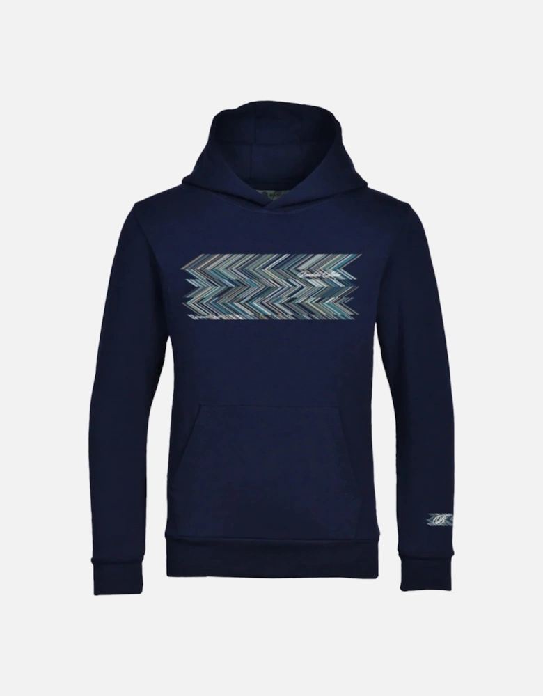 Boys Navy Zig Hoodie Tracksuit