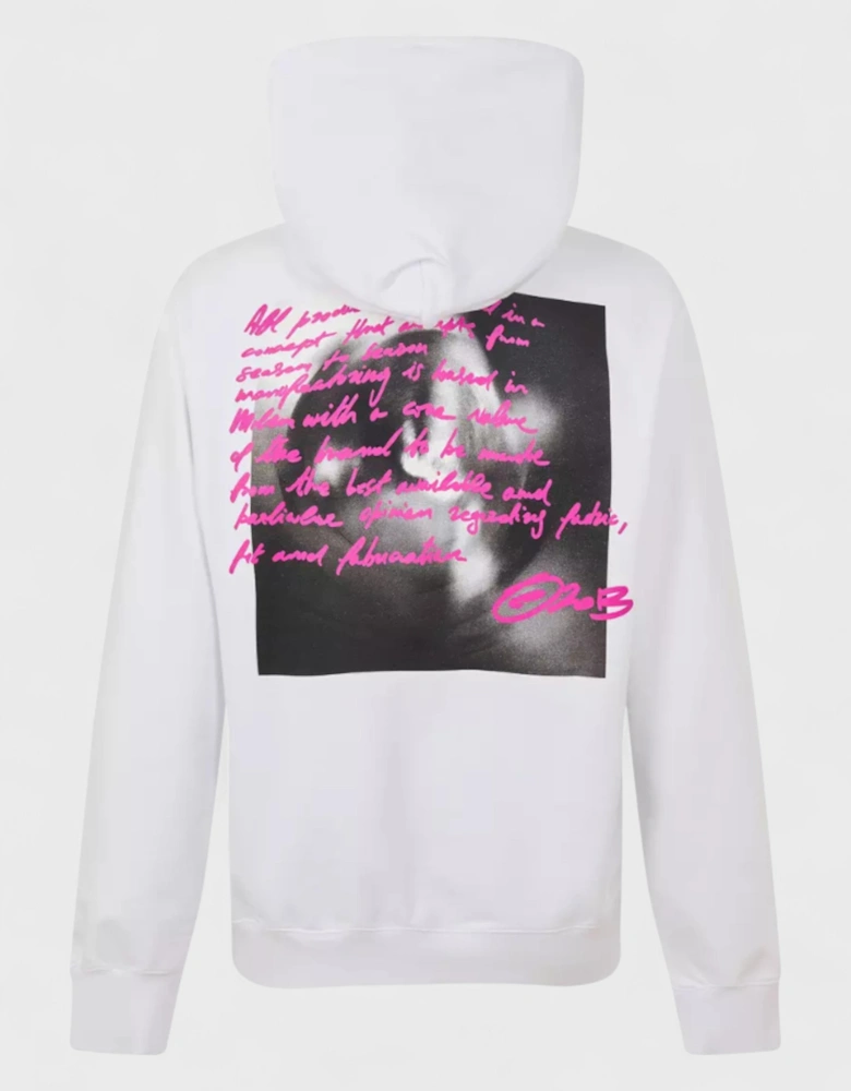 Logo Print Hoodie White