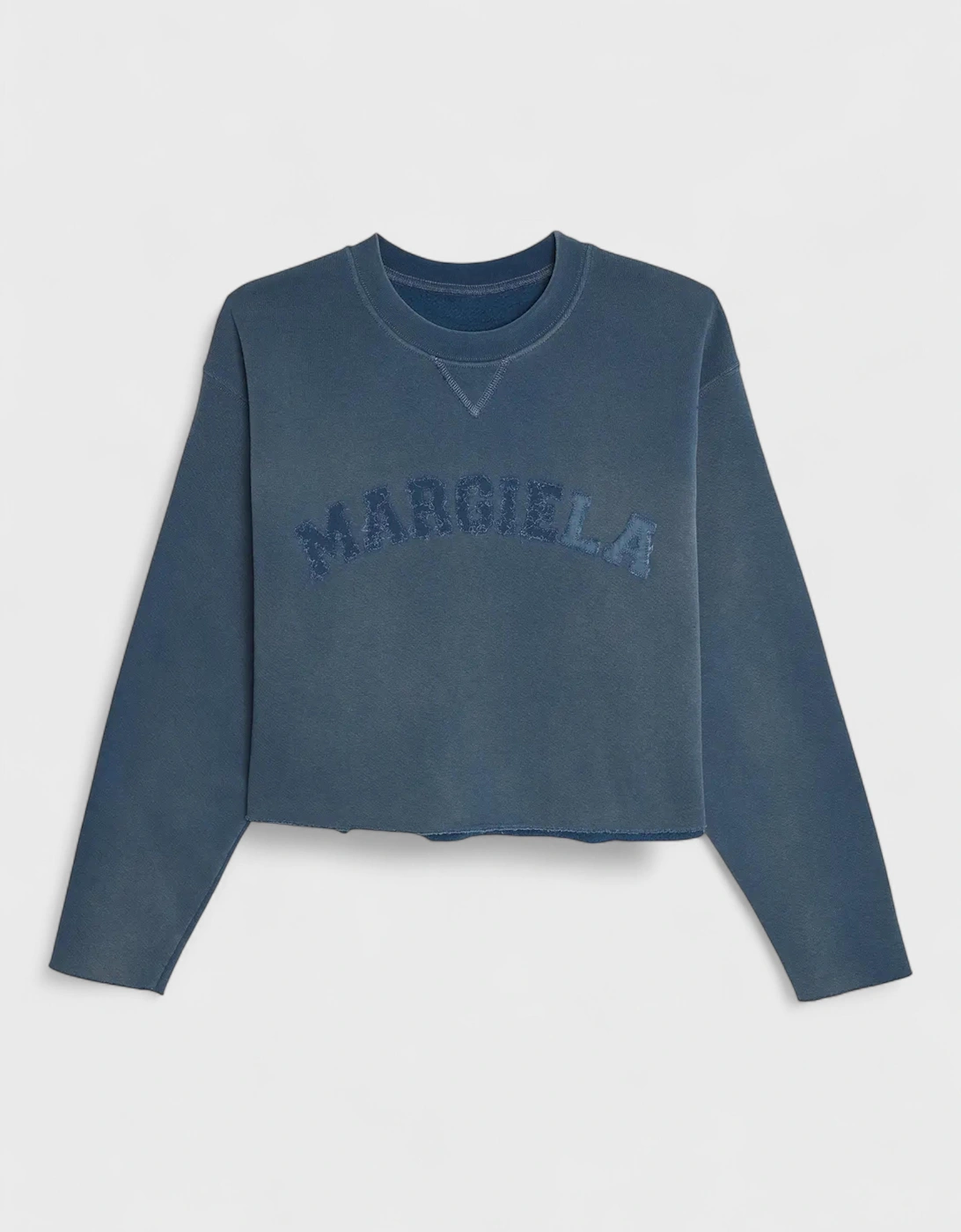 Logo Faded Cropped Sweatshirt Blue, 4 of 3