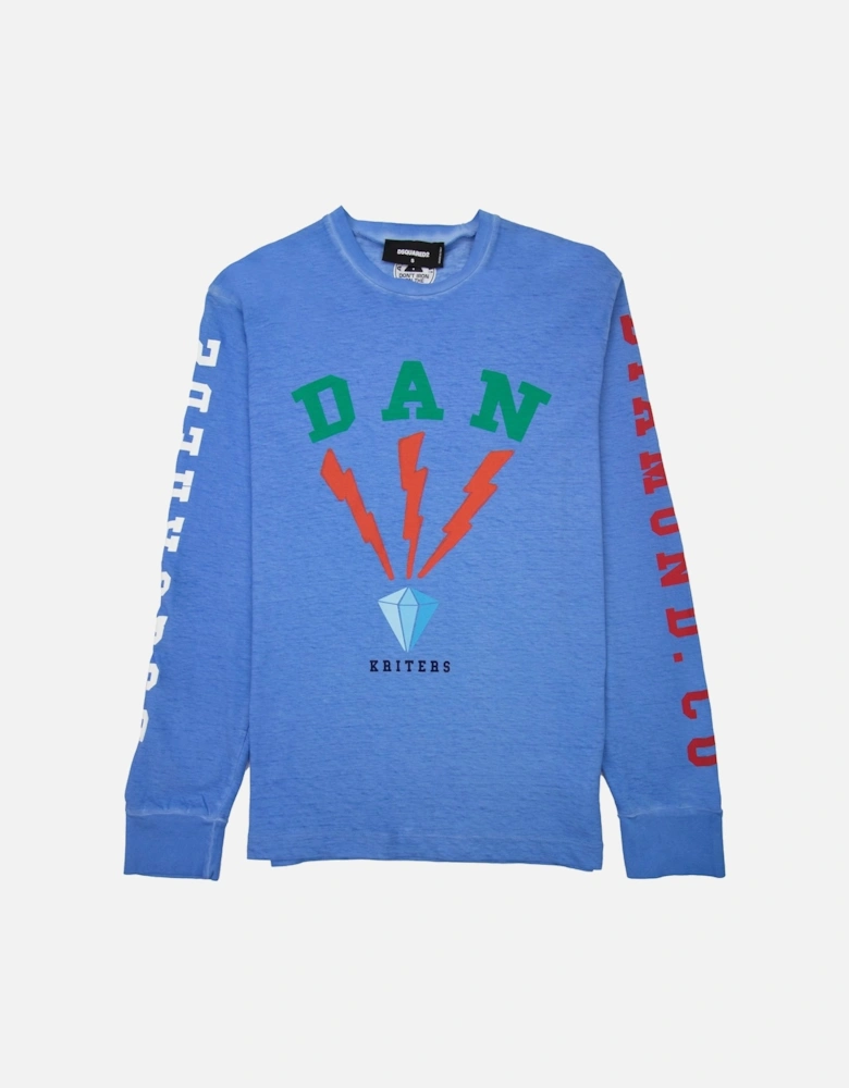 Dan Kriters Lightening Detail L/s T Shirt Blue