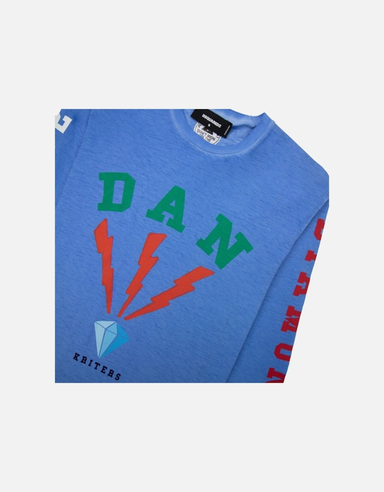 Dan Kriters Lightening Detail L/s T Shirt Blue