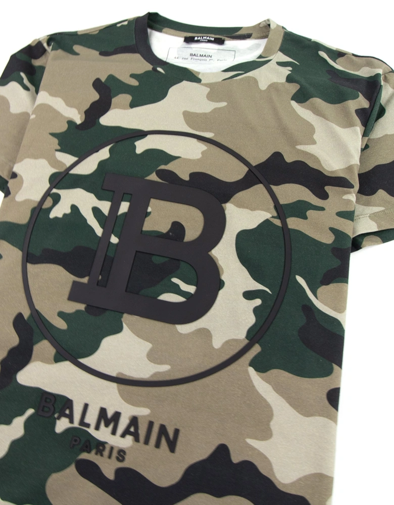 Logo Cotton T-shirt Camo