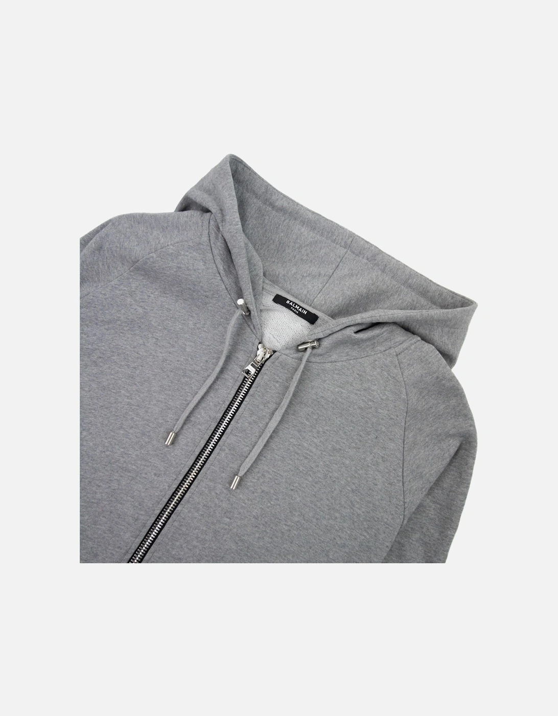 Embossed Logo Zip Hoody Grey