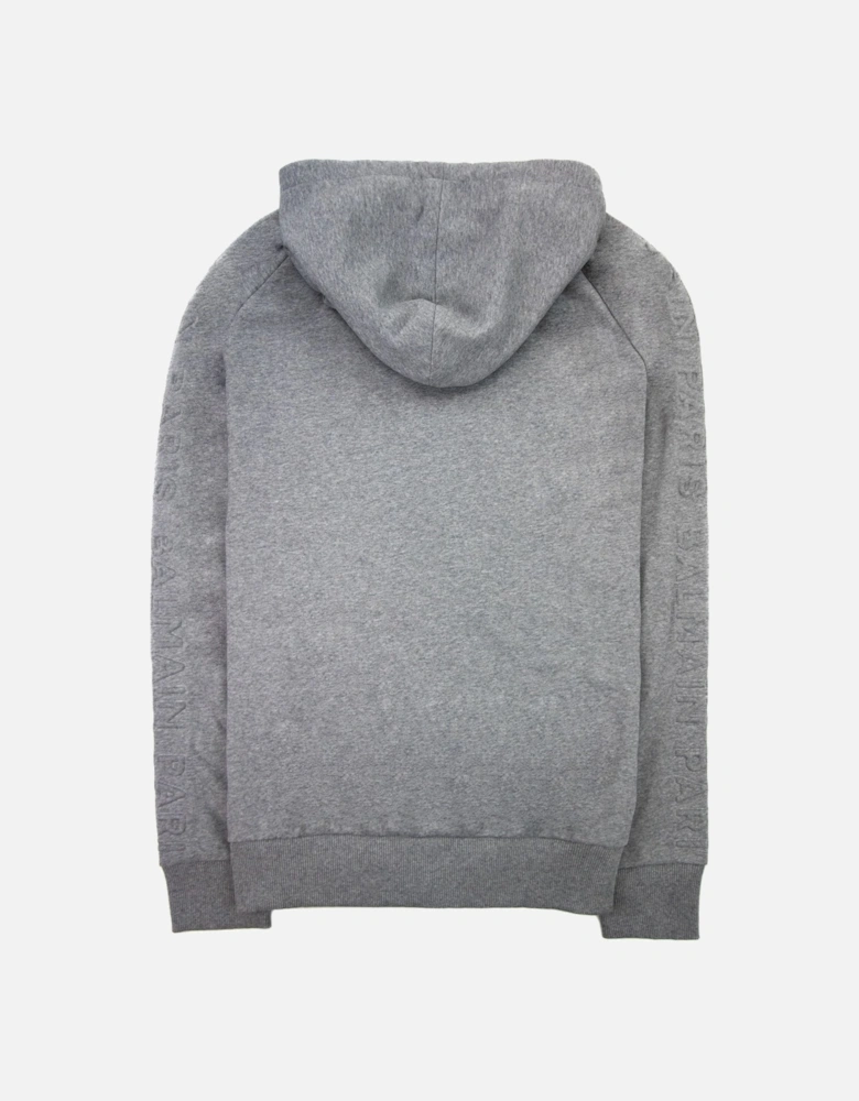Embossed Logo Zip Hoody Grey