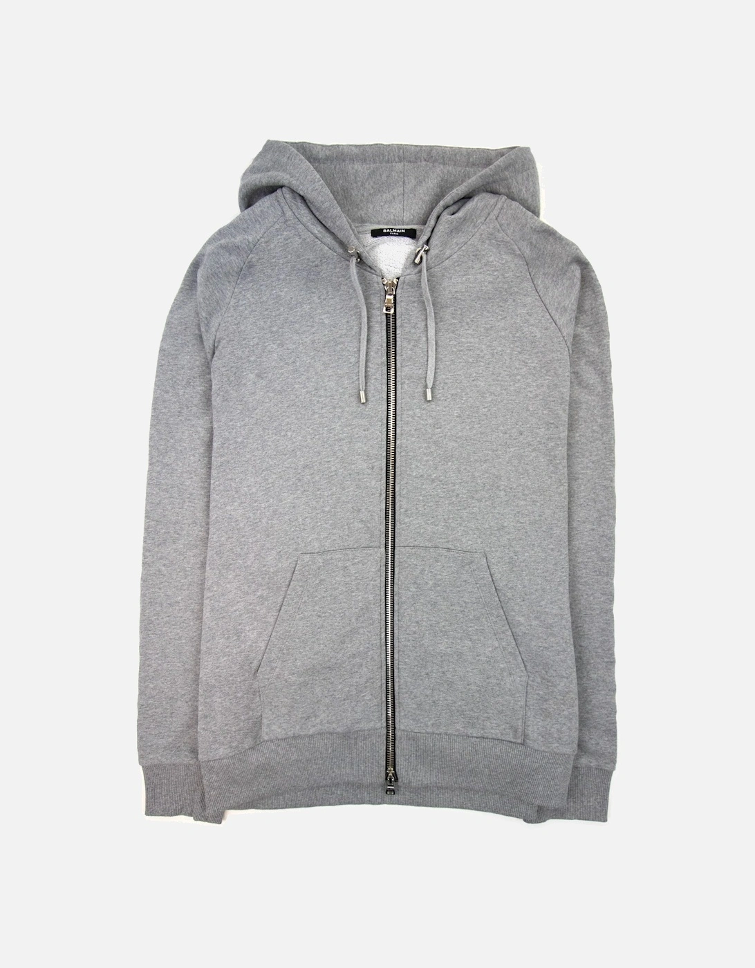 Embossed Logo Zip Hoody Grey, 5 of 4