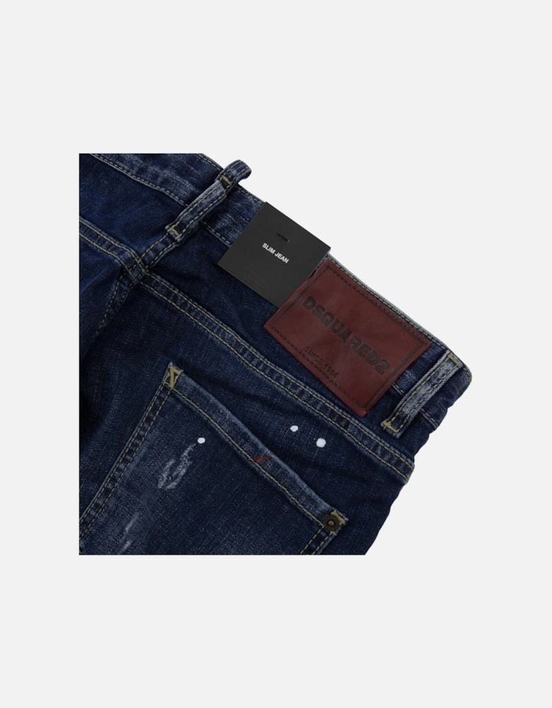 Multi Paint Slim Jean Denim 470
