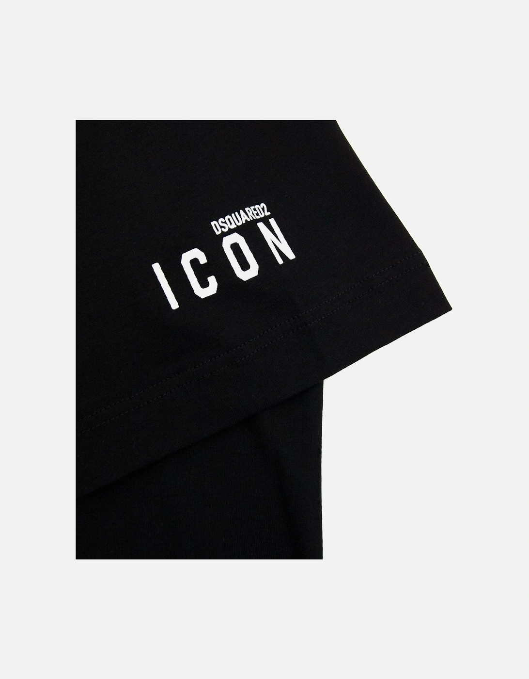 Icon Logo Round Neck T Shirt Black