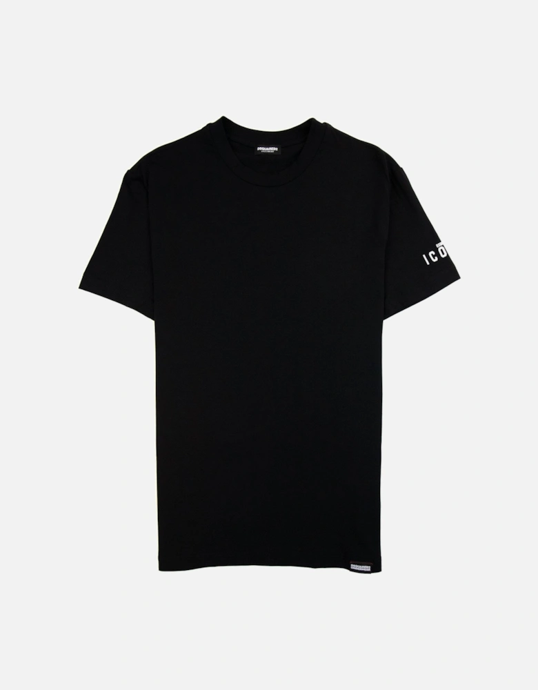 Icon Logo Round Neck T Shirt Black