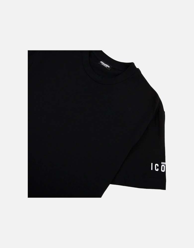 Icon Logo Round Neck T Shirt Black
