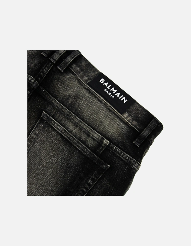 Distressed Slim Selvedge Jeans Black