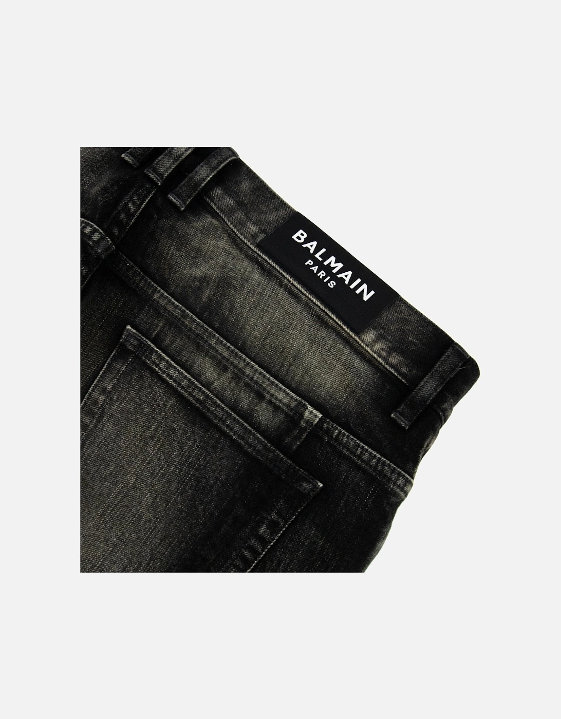Distressed Slim Selvedge Jeans Black