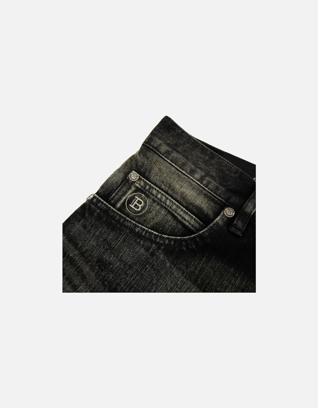 Distressed Slim Selvedge Jeans Black
