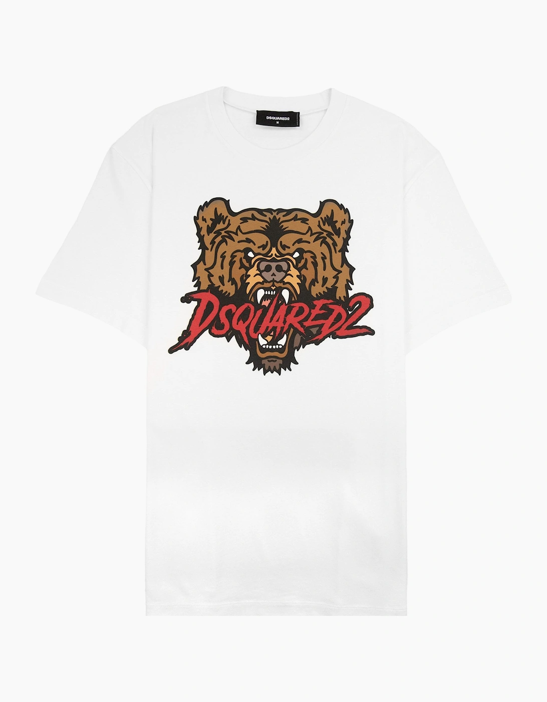 Men's Dsquared2 Bear Logo Cool Fit T Shirt White 100 - Size: 44