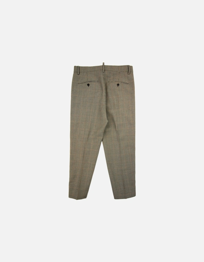 Check Pattern Tape Logo Trouser Beige 001