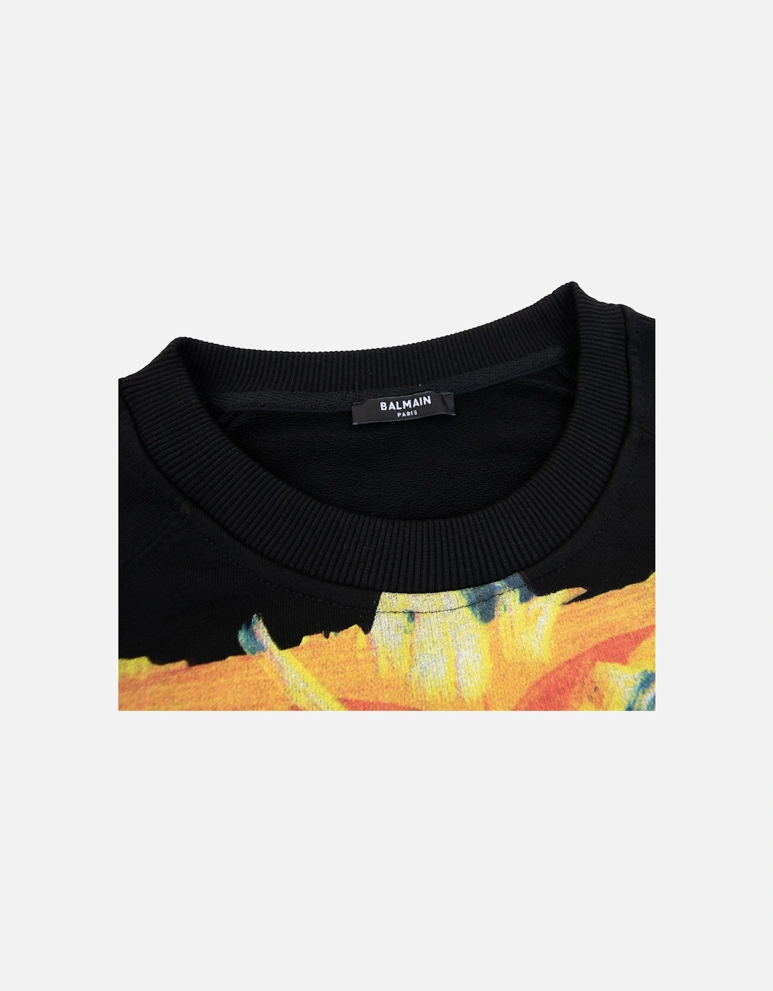 Printed Paint Logo Crewneck Sweatshirt Black