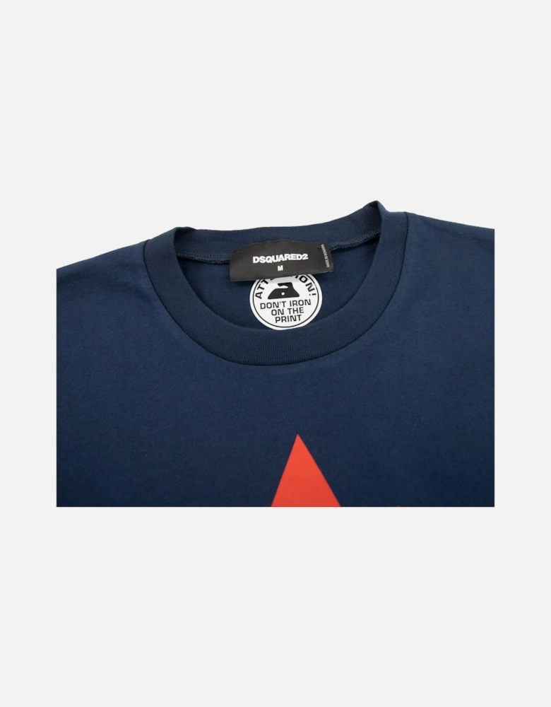 Dsq2 Logo Print Cool T Shirt Navy 478