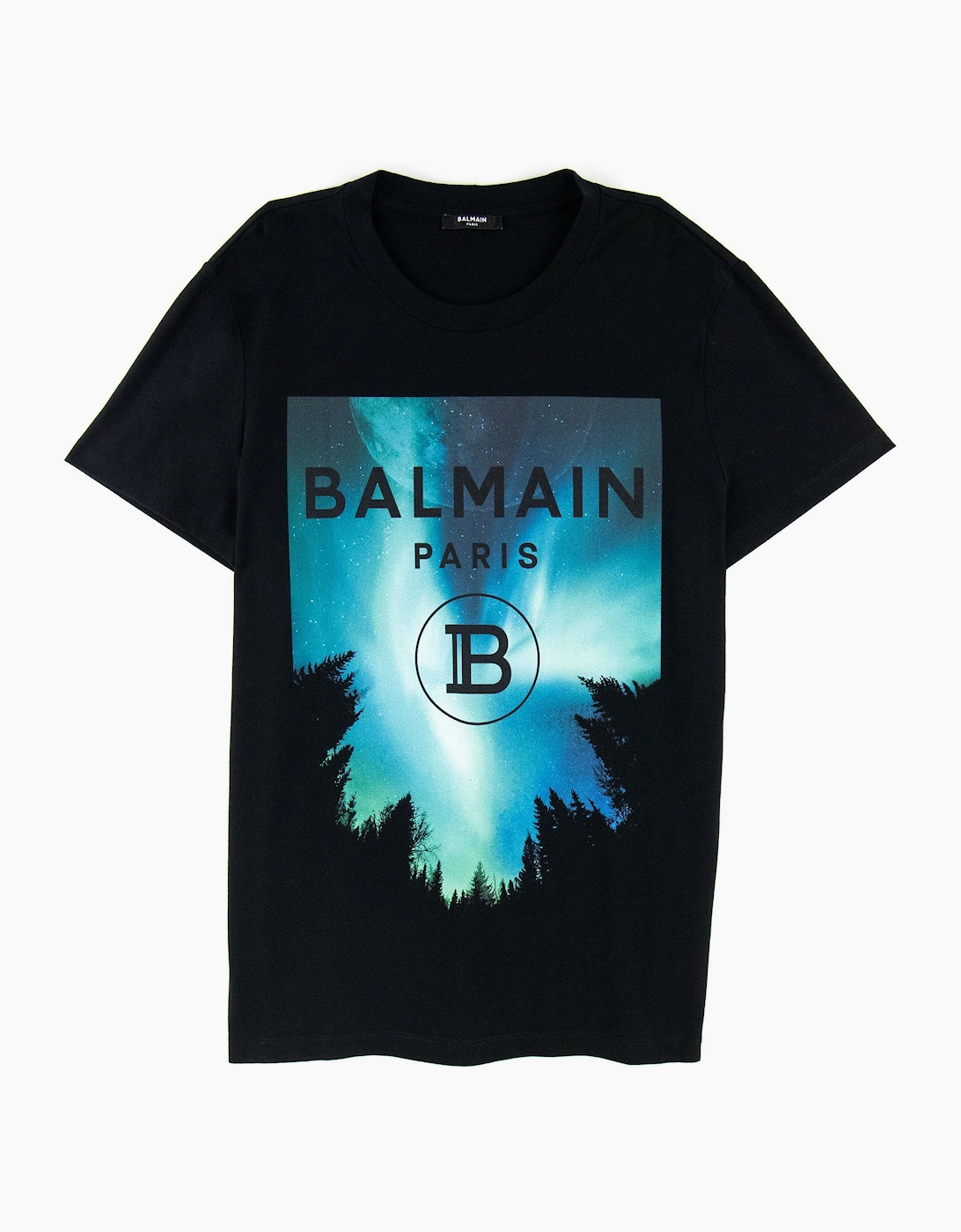 Men's Balmain Moon Print T Shirt Black - Size: 38
