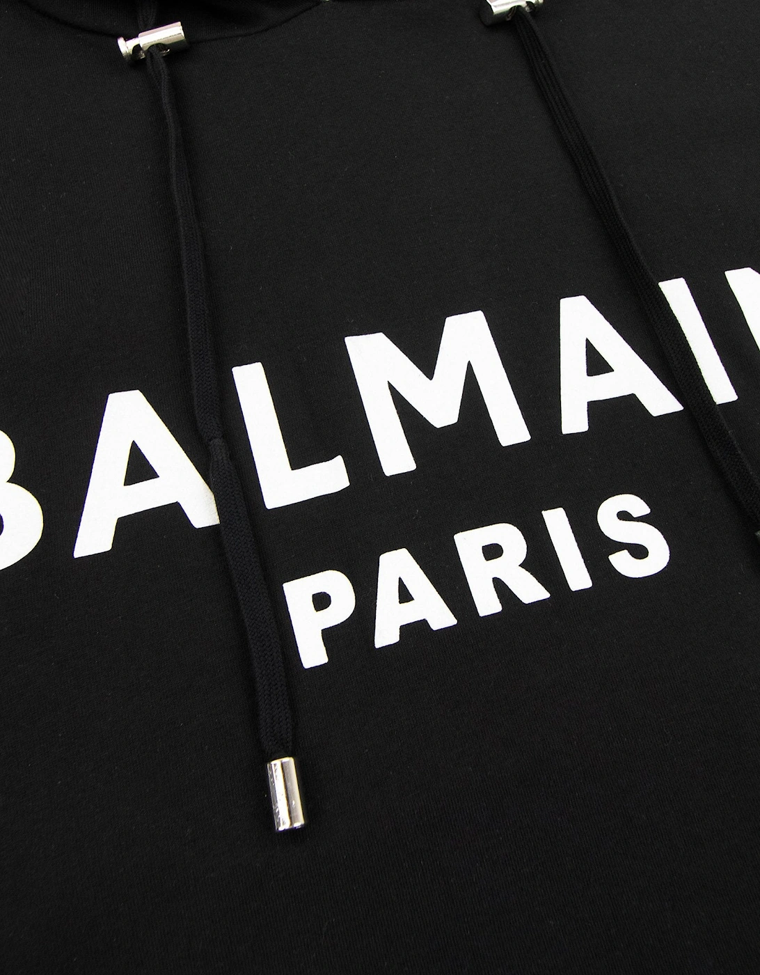 Paris Print Logo Hoodied T Shirt Black
