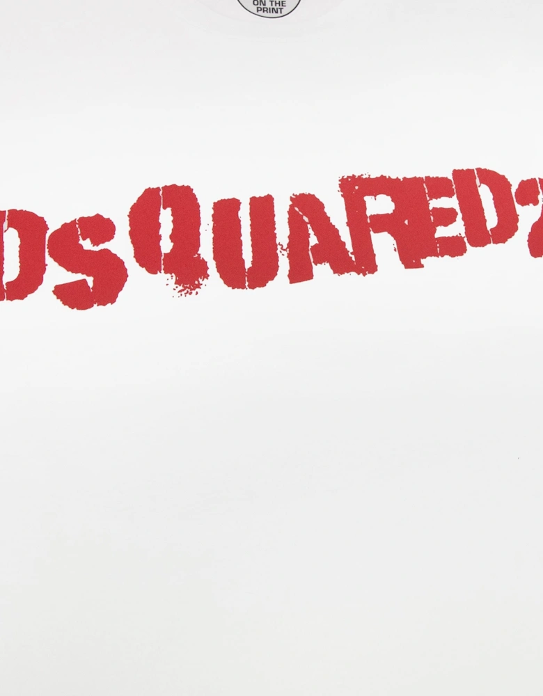 Logo Print T Shirt White 100