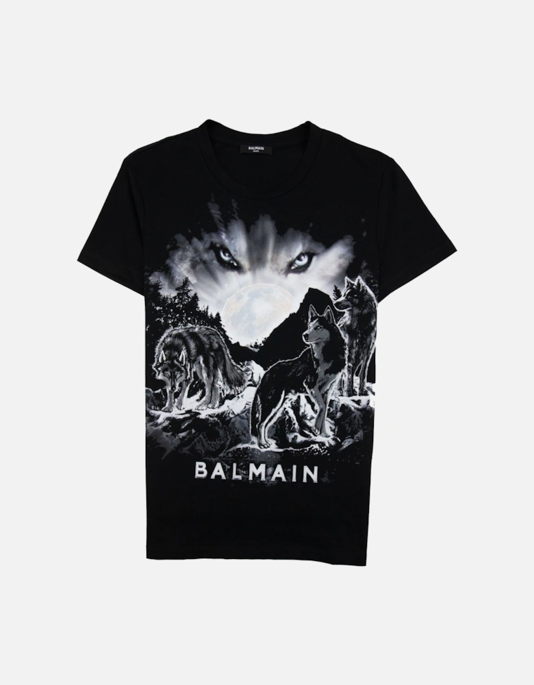 Wolf Eyes Moon T-Shirt Black