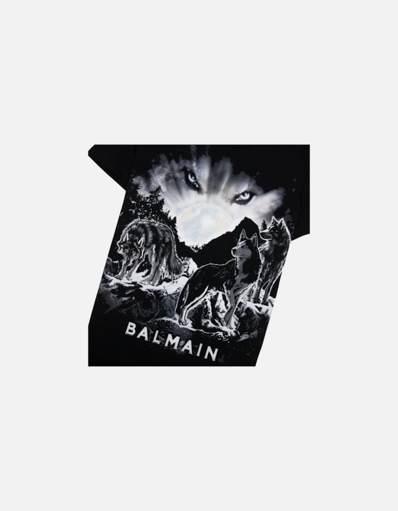 Wolf Eyes Moon T-Shirt Black