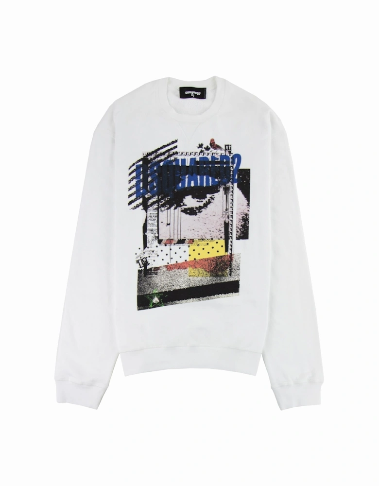 Graphic Longsleeve Sweatshirt White