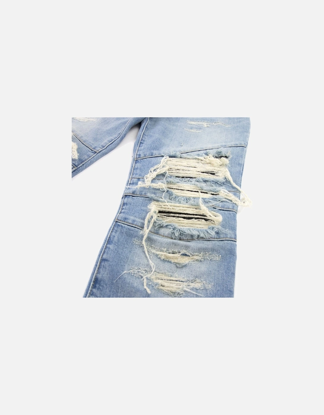 Slim Cut Ripped Cotton Jeans Denim