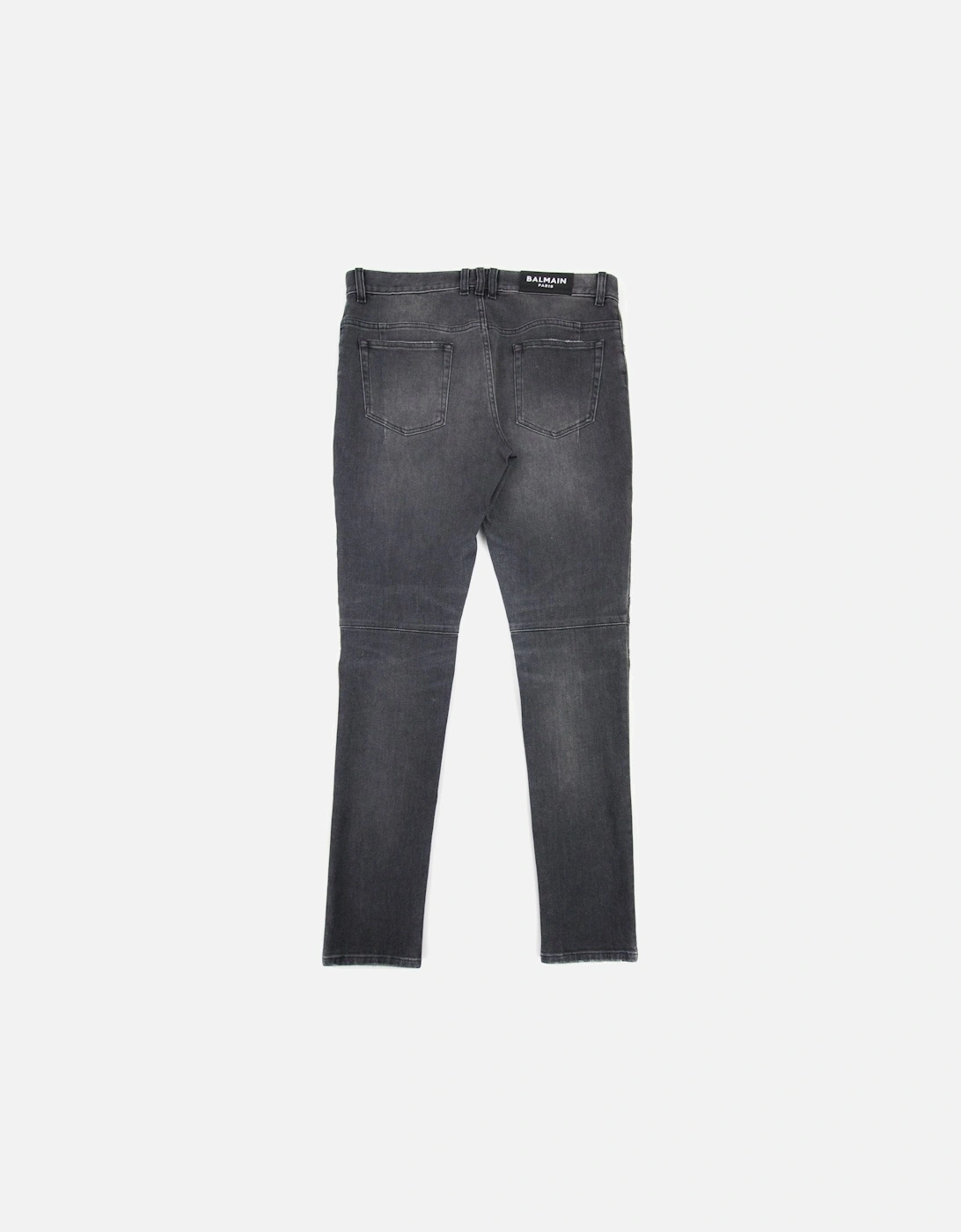 Slim Cut Ripped Black Faded Cotton Jeans Black