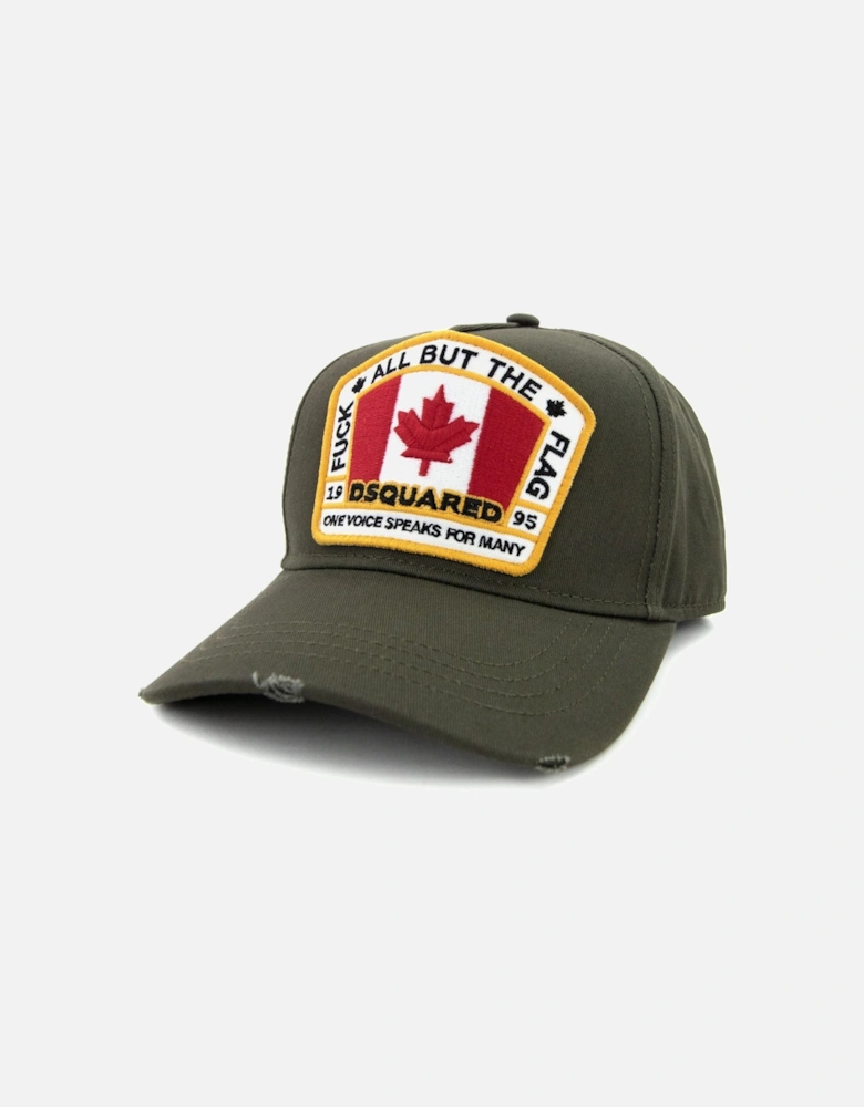 Canadian Flag Baseball Cap Military Green