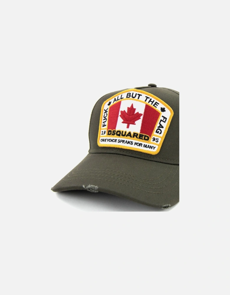 Canadian Flag Baseball Cap Military Green