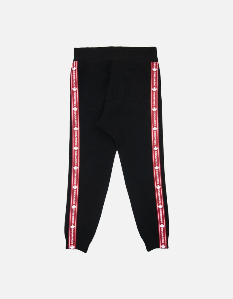 Tape Detail Logo Sweat Pants Black