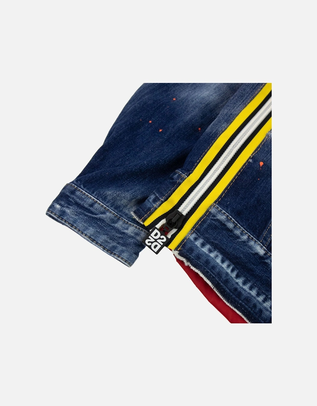 Nylon Interio Contrast Hood Denim Jacket Denim 470