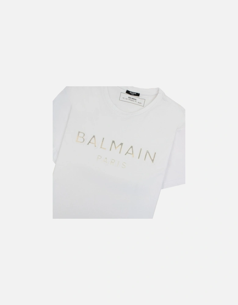 Reflective Paris Logo T Shirt White